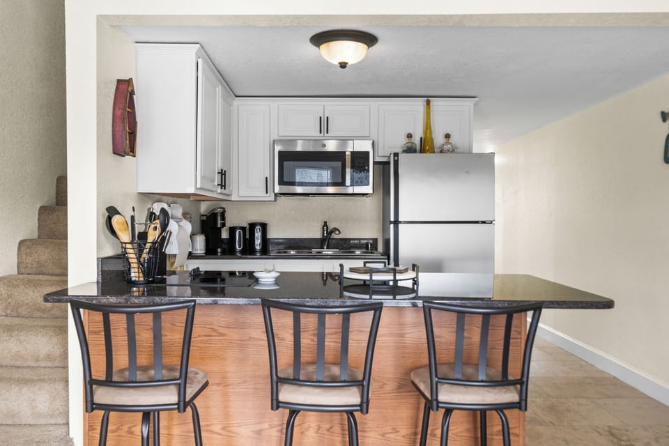 Open-concept kitchen with modern appliances!