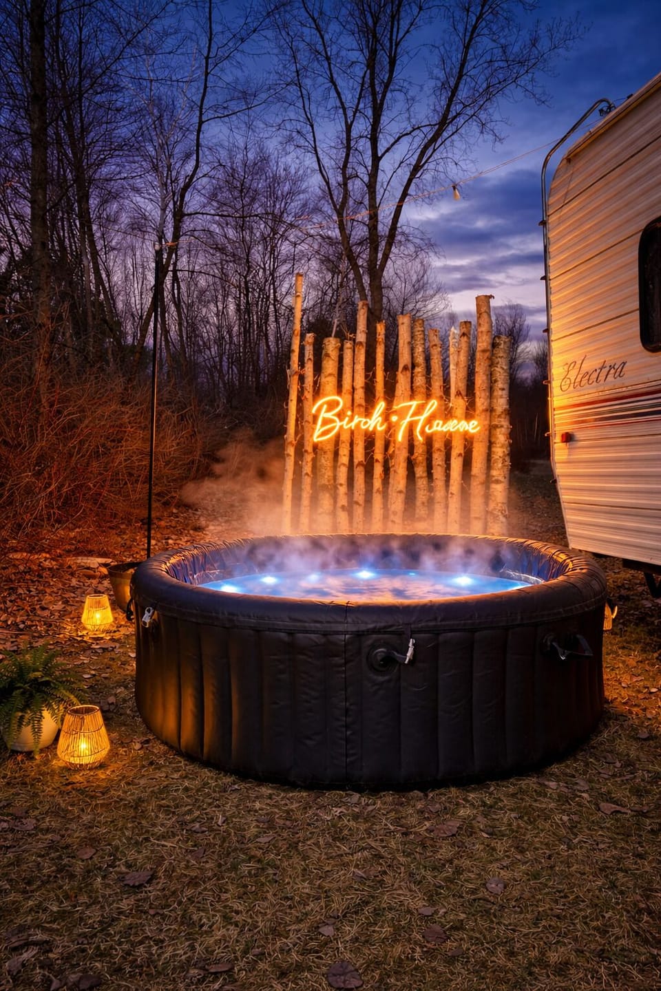 Outdoor spa tub