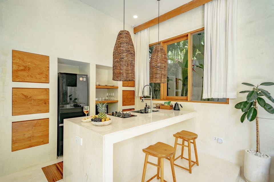 Luxury Villa, 1 Bedroom, Patio, Pool View | Private kitchen | Fridge, oven, stovetop, electric kettle