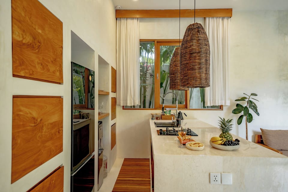 Luxury Villa, 1 Bedroom, Patio, Pool View | Private kitchen | Fridge, oven, stovetop, electric kettle
