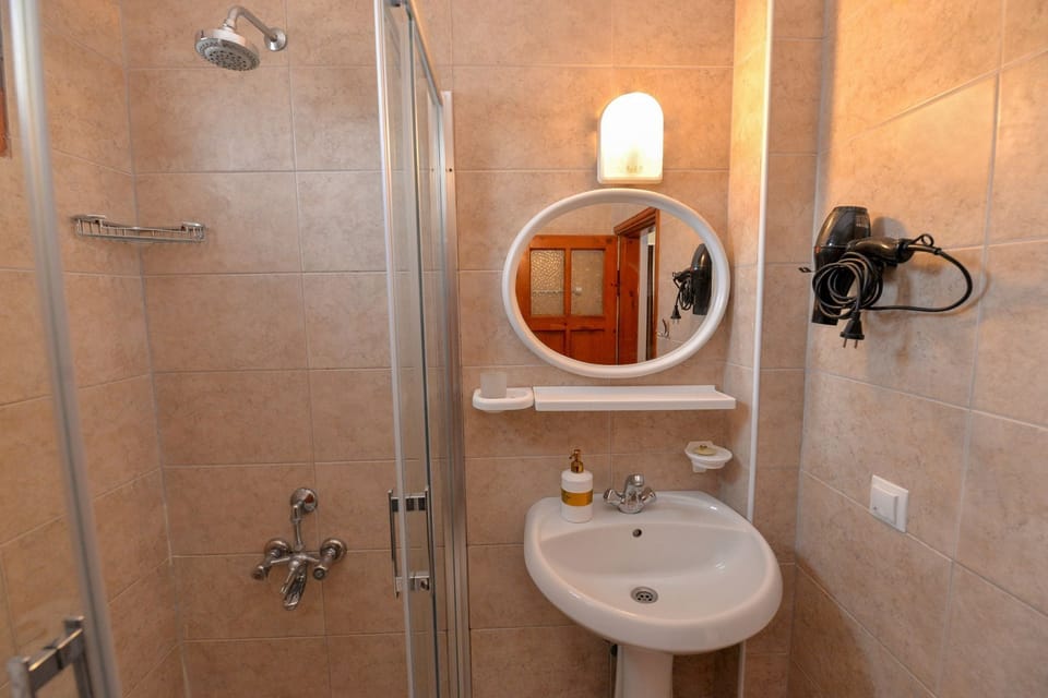 Classic Double or Twin Room, Balcony, Pool View | Bathroom | Shower, hair dryer, towels, soap