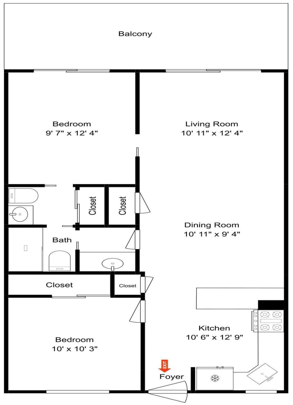 Pointe South 204  - Floor Plan