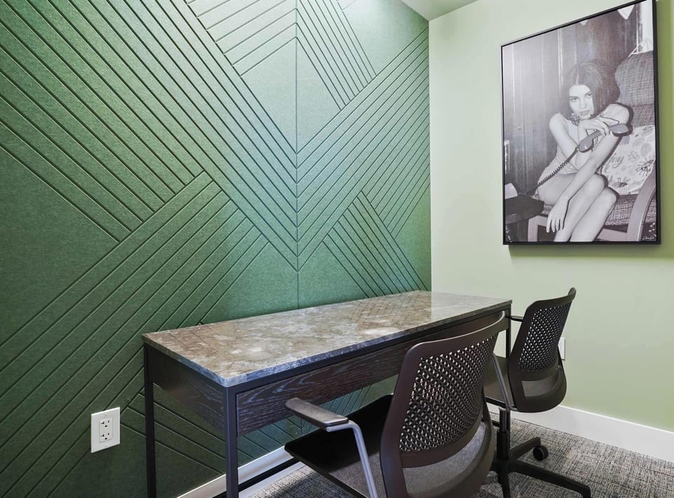 Peaceful workspace for focused tasks or calls.
