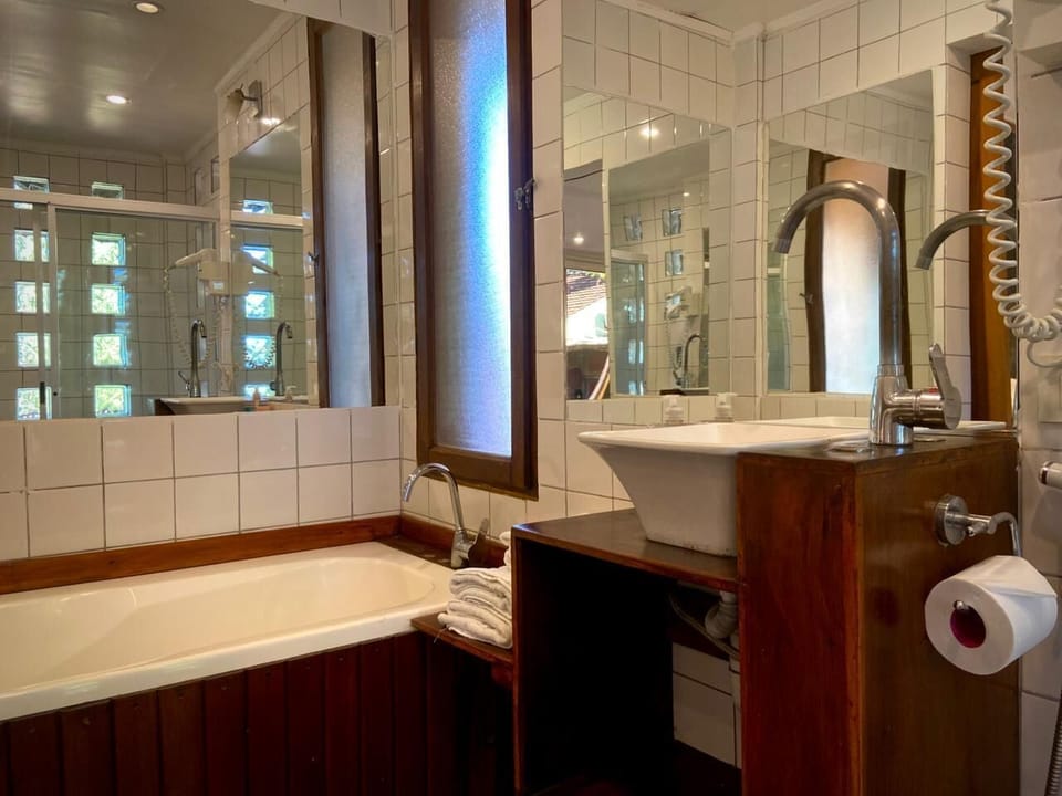Free toiletries, hair dryer, towels, soap