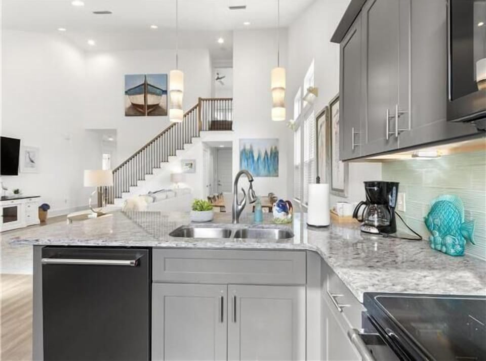 Kitchen with Stairway View