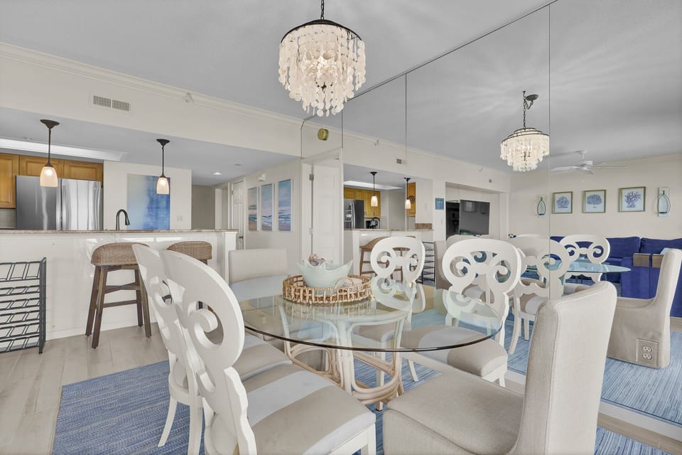 Dining area with ocean views.