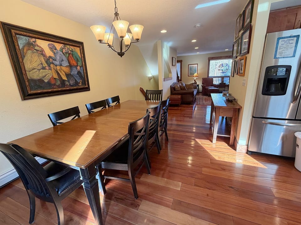 Large dining table with seating for 10
