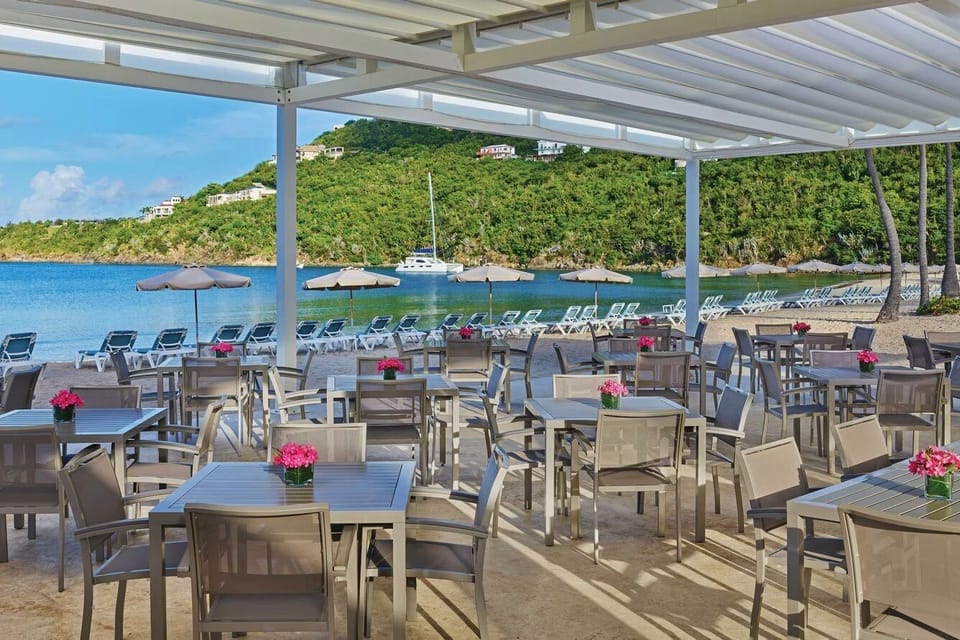 Snorkles Restaurant on the beach. 