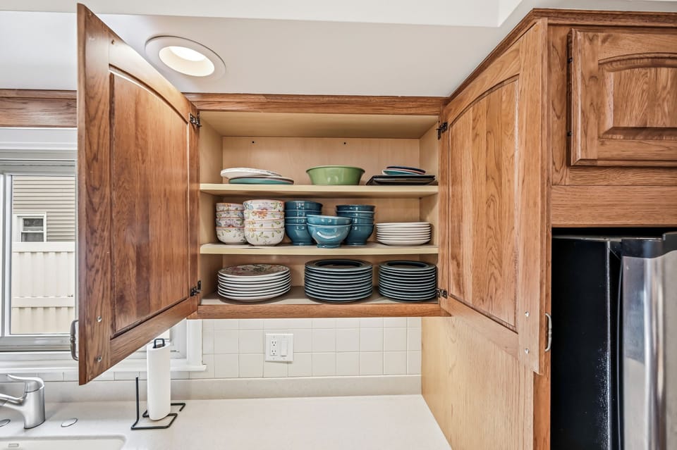 Plastic dinnerware for the young ones.