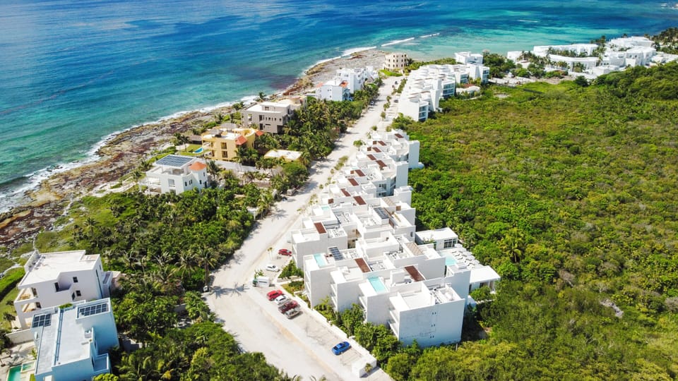 Enjoy stunning aerial views of our coastal sanctuary near the Caribbean Sea.