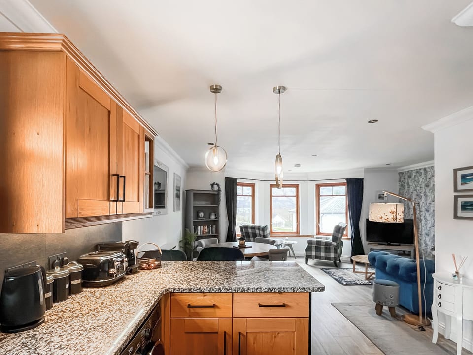 Open plan living space | Flat 7, Canalside Apartments, Banavie, Fort William