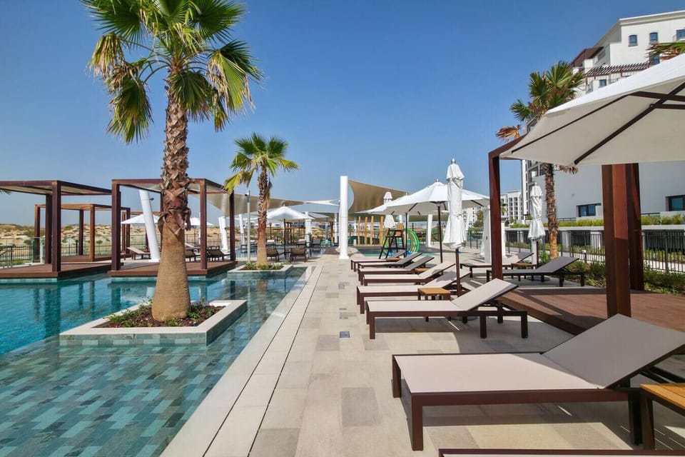 Relax comfortably on sun loungers, perfect for soaking up the sun