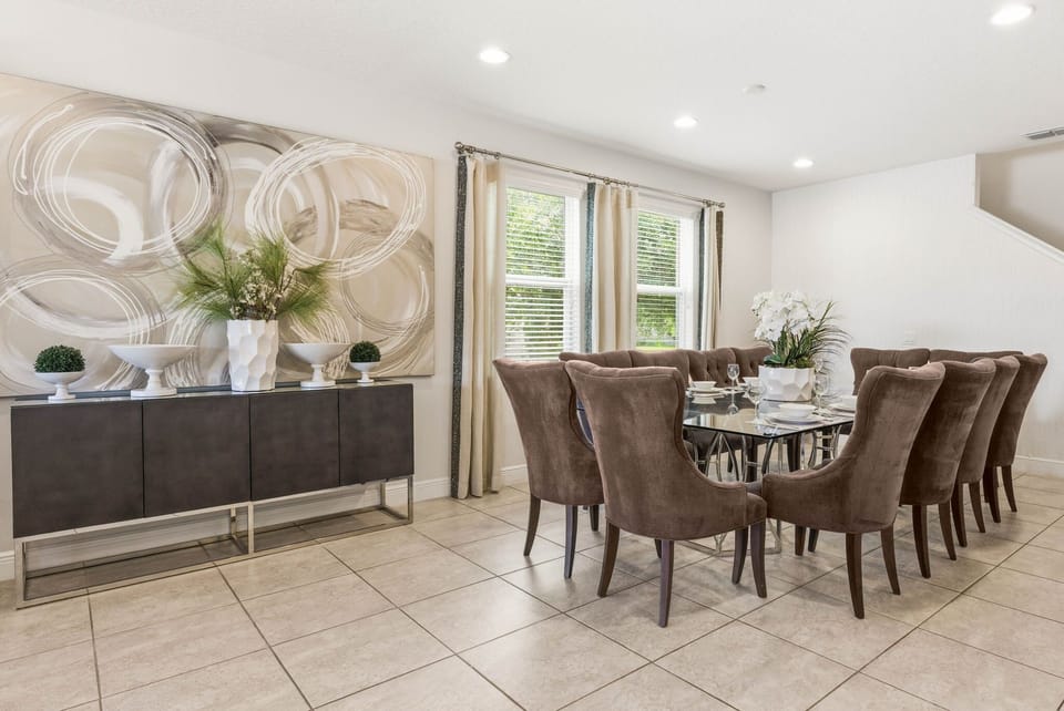 Dining area integrated with living room