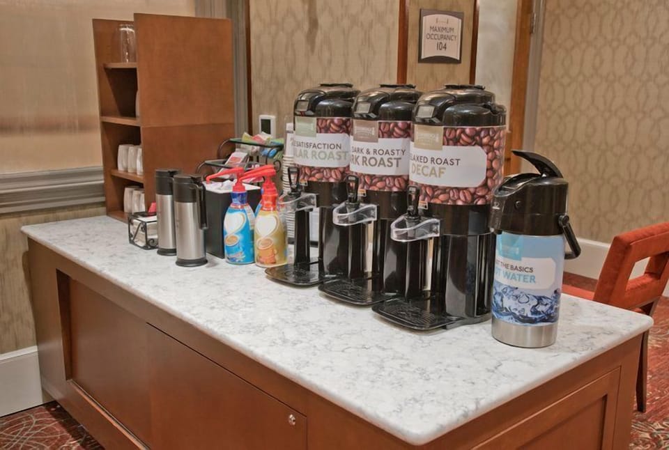 Coffee, tea, and hot chocolate station in your room — fuel up before a morning at Inner Harbor