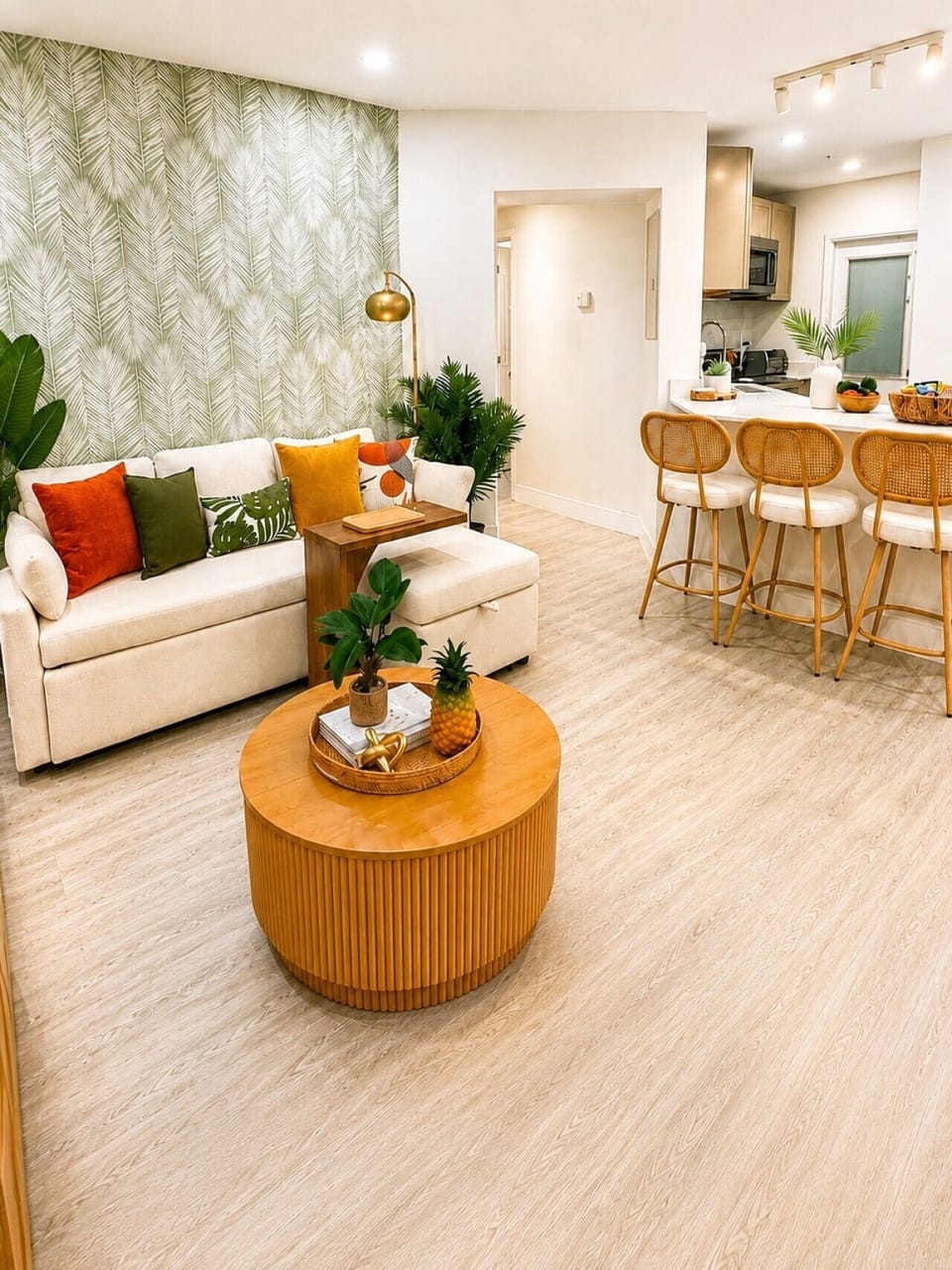 Open living and dining area with seamless flow into the kitchen, ideal for families and groups.