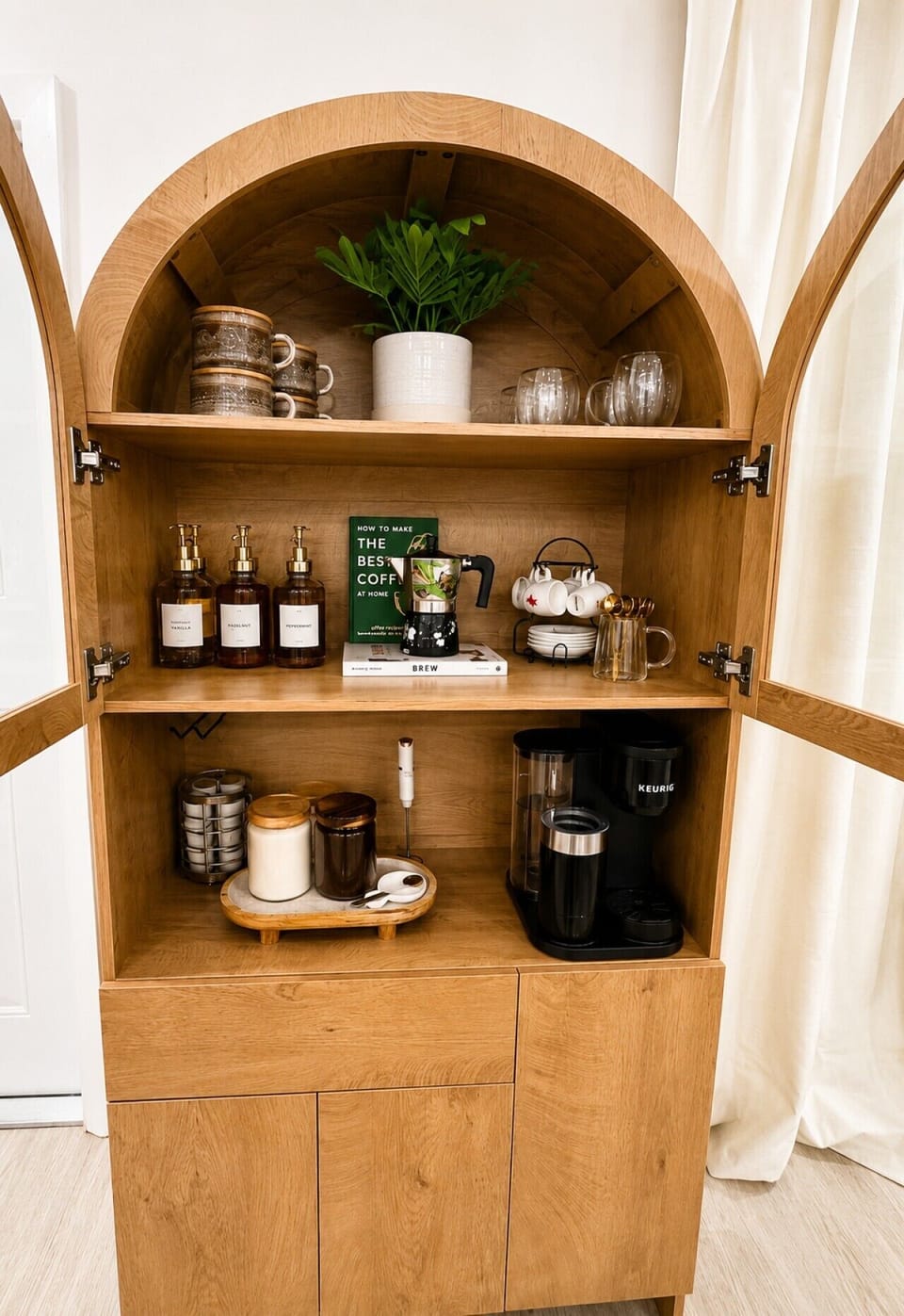 Everything you need for your morning coffee ritual is ready and waiting.