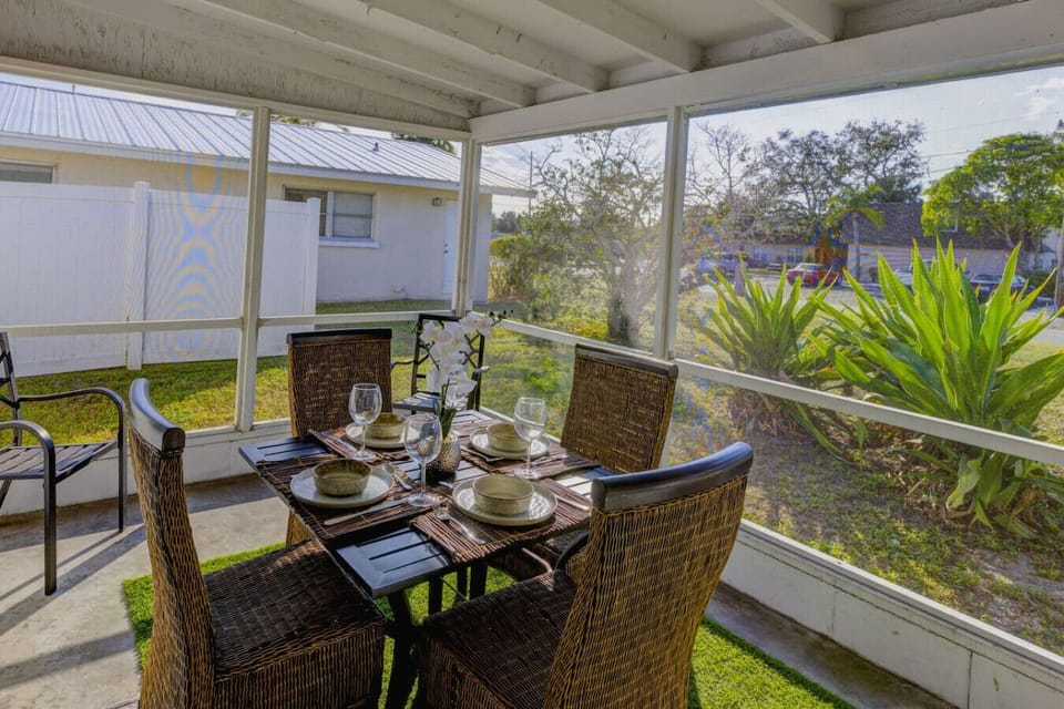 Dine al fresco on your private patio.