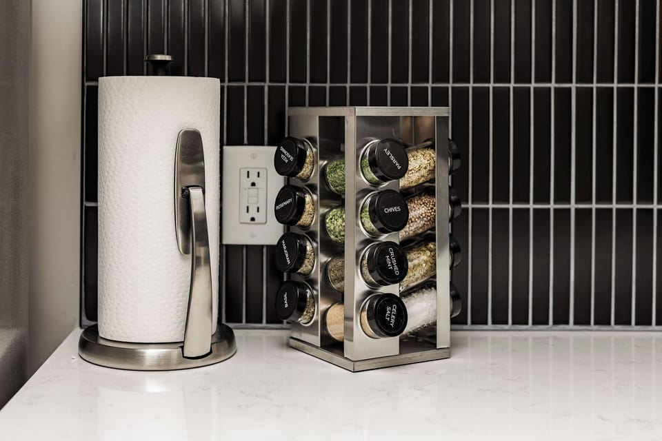 Flavor your meals with a stocked spice rack.