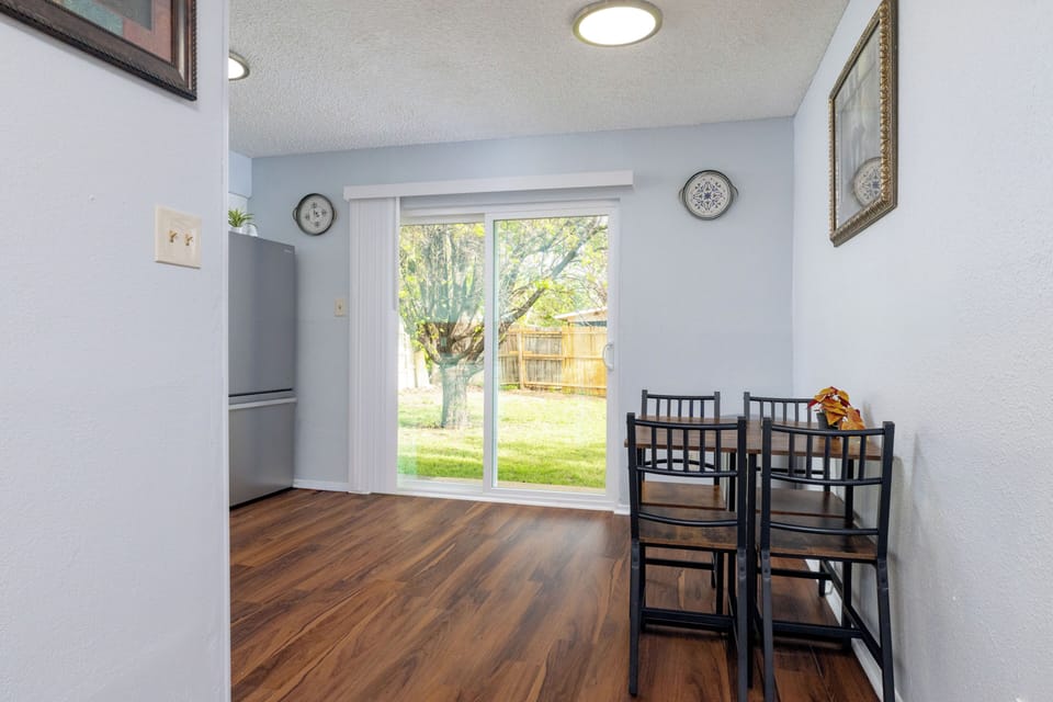Enjoy your morning coffee with a view in our bright, airy dining nook.
