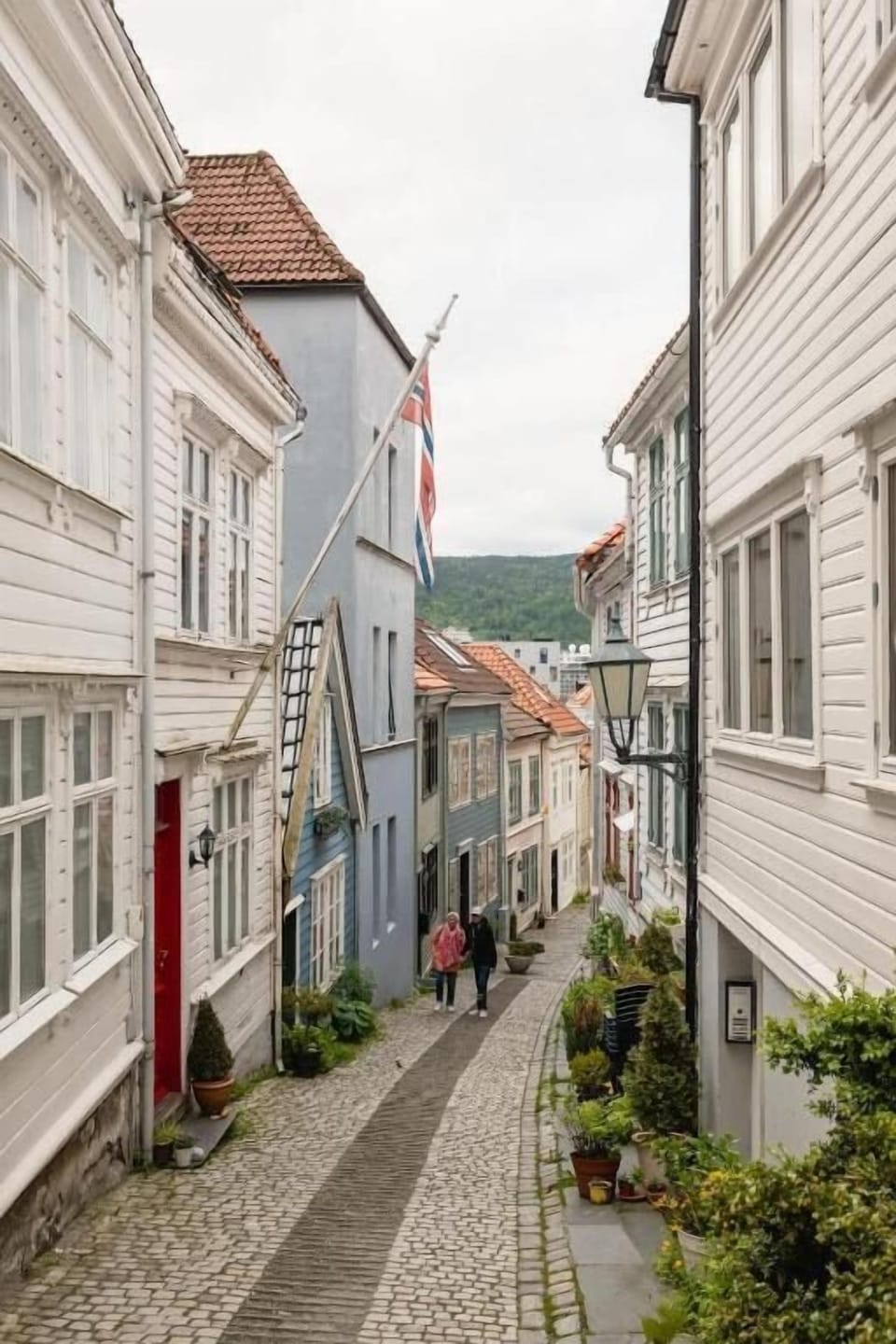Historic Nordnes cobblestone street