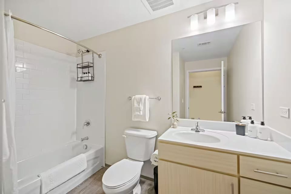 Refresh with a bright, spotless bath and tub shower combo.