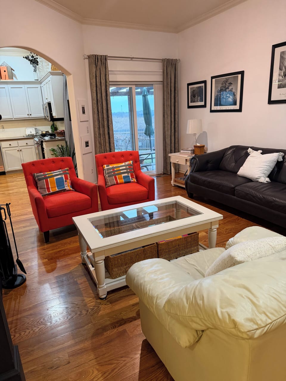Living area into the kitchen