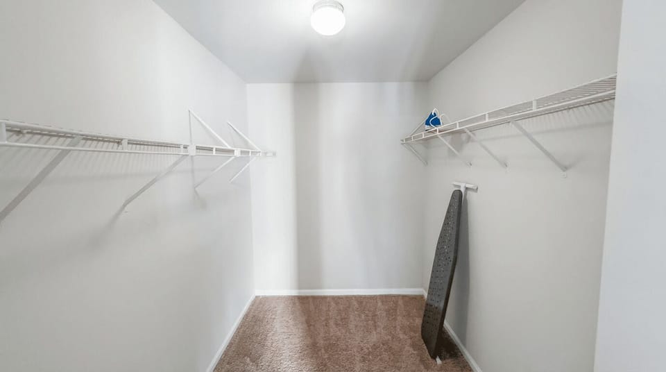 Walk-in closet with built-in storage