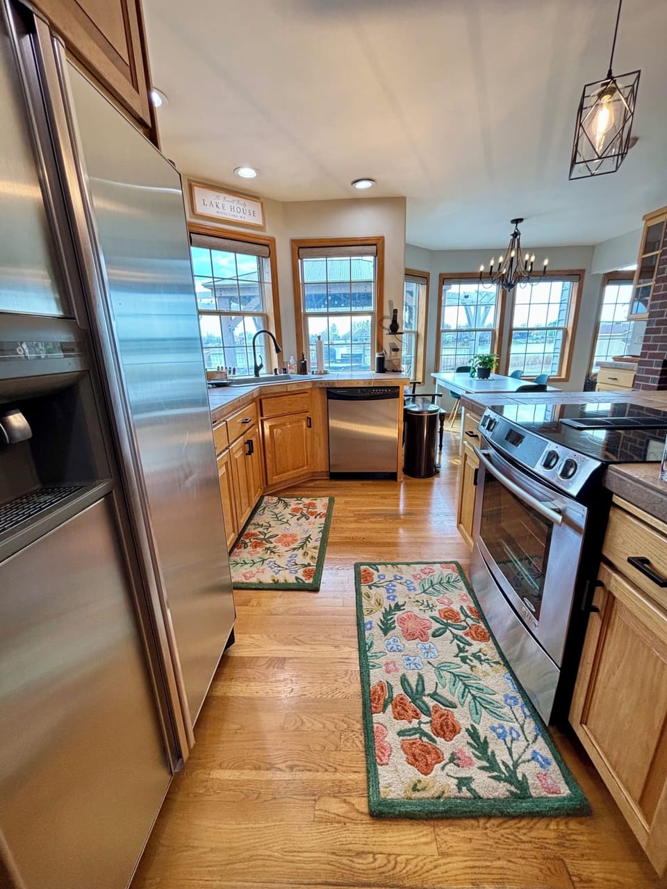 Fully stocked kitchen with large island