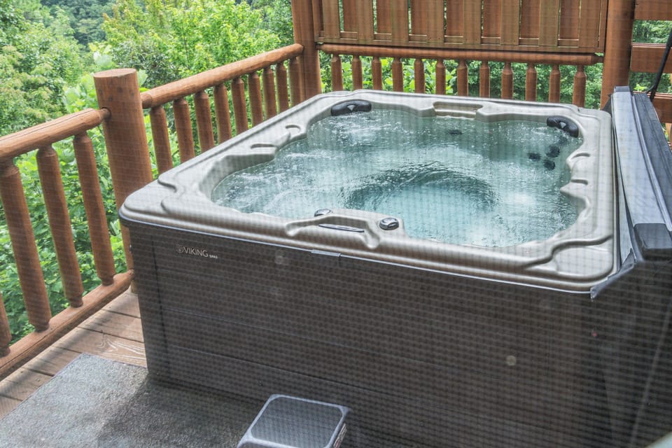 Your private hot tub awaits—perfect for soothing tired muscles after a day in the mountains.
