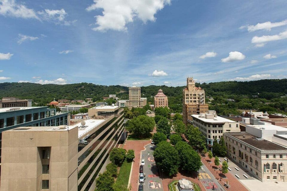 View from condo of Pack Square Park