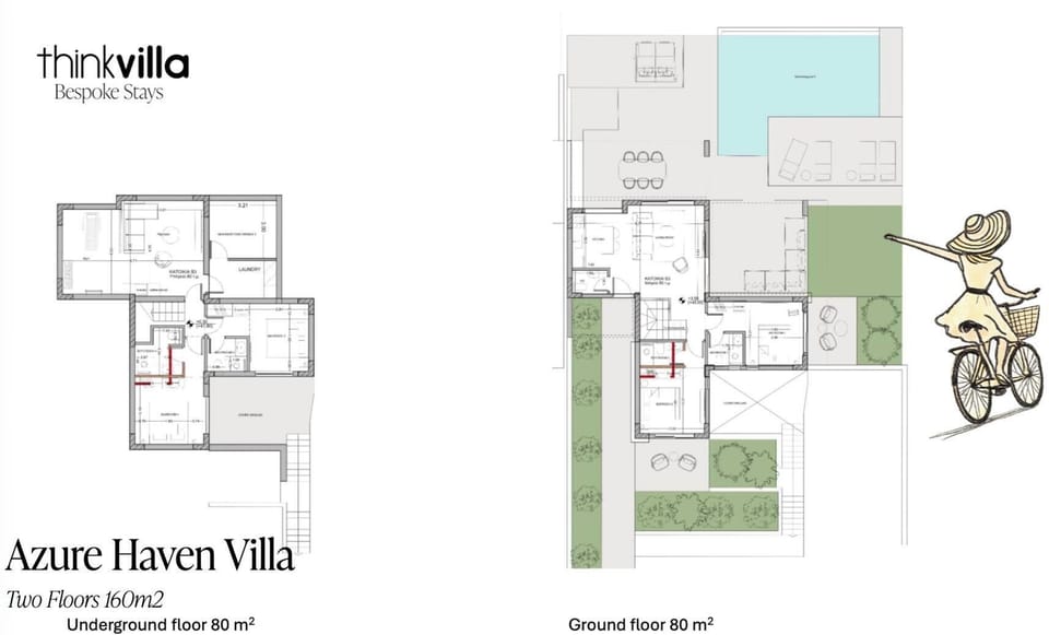 The villa lays in two floors with a refined main living room and a fully equippe