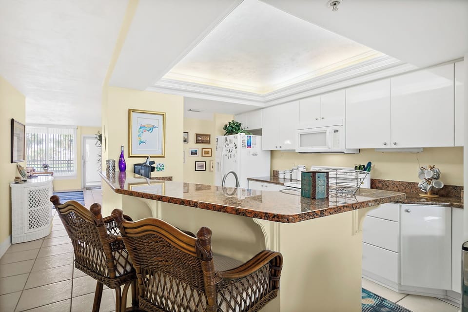 Kitchen island with bar chairs