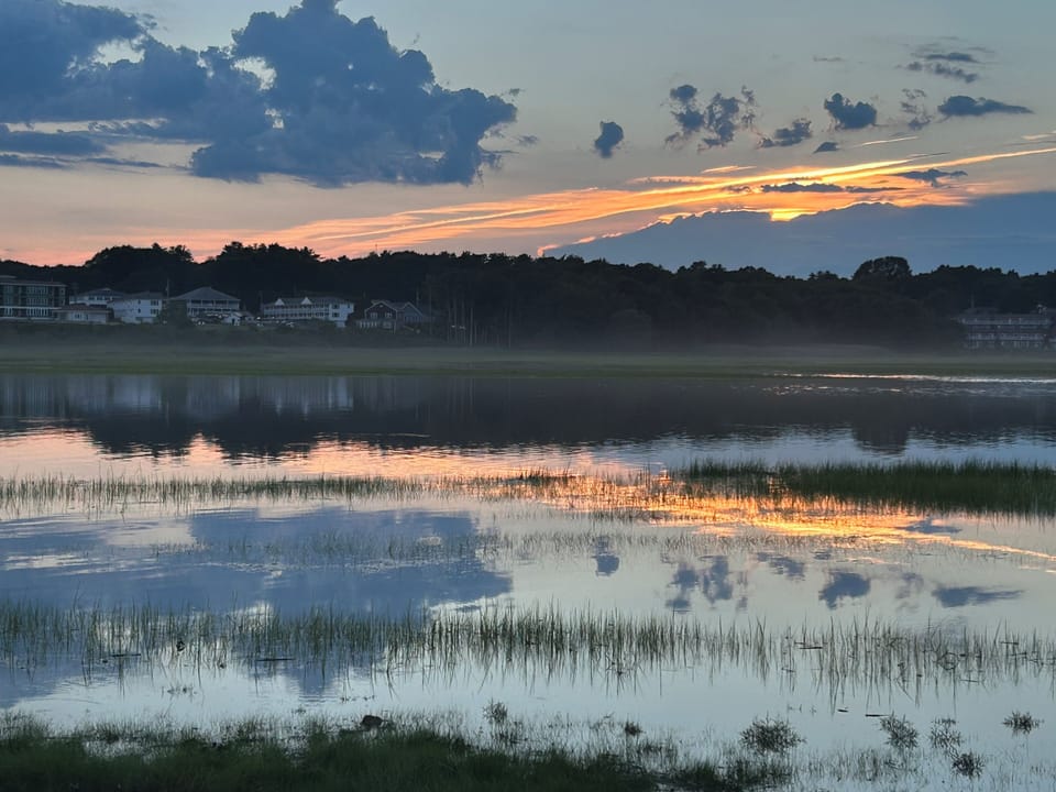 Sunset over marsh on Ocean Ave.