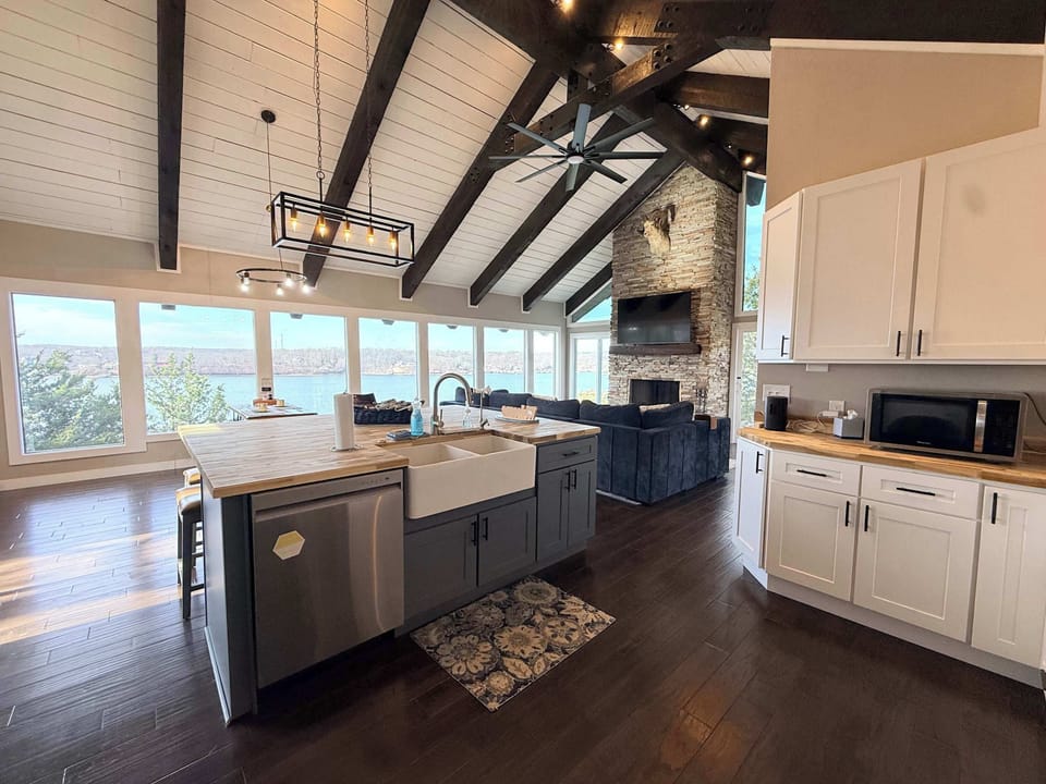 The breezy kitchen offers ample space & all the comforts of home​