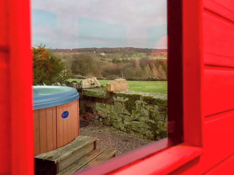 Infrared sauna looking out towards the countryside | Henry&rsquo;s Haunt - Harthill Hall, Alport, near Bakewell