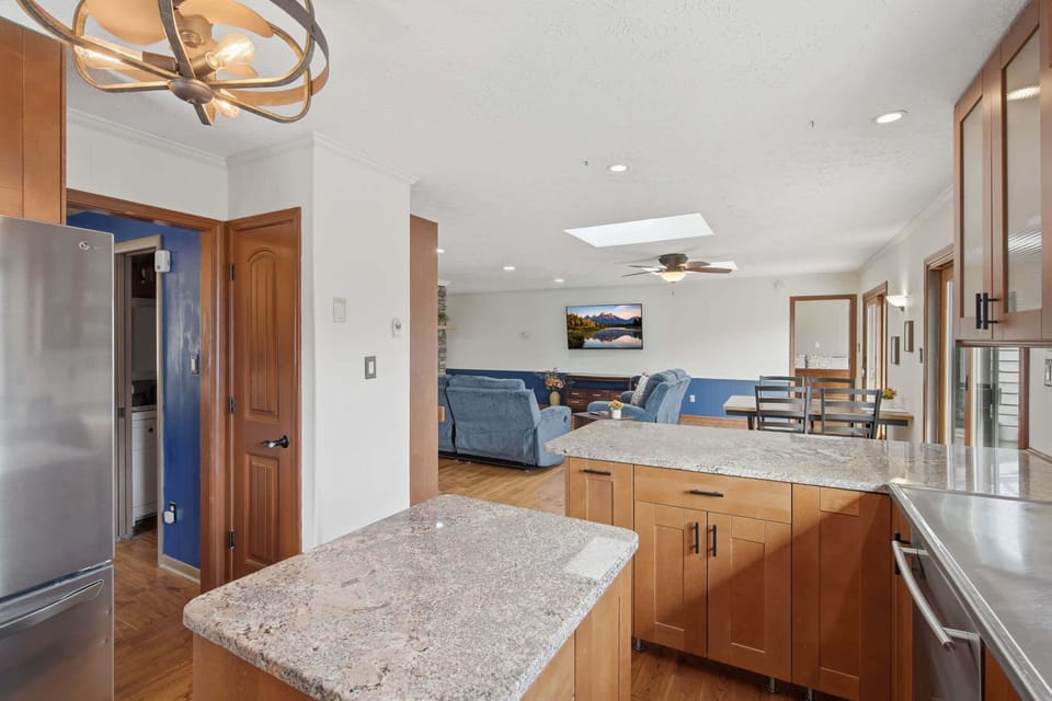 A kitchen with a view