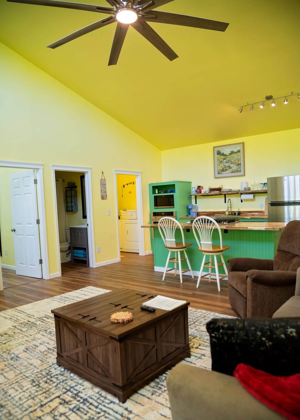 open kitchen with bar