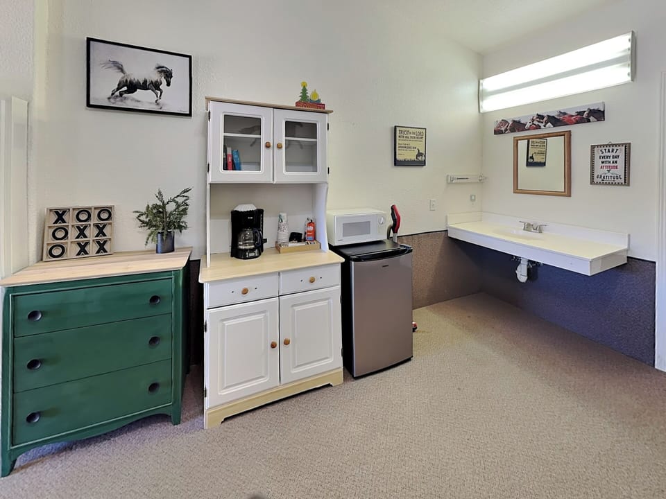 Studio Layout - Fridge, Microwave, & Coffee Maker