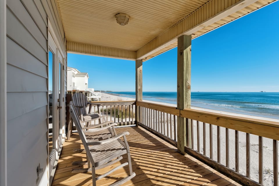 Sea Yall Gulf Front Covered Porch with Rocking Chairs