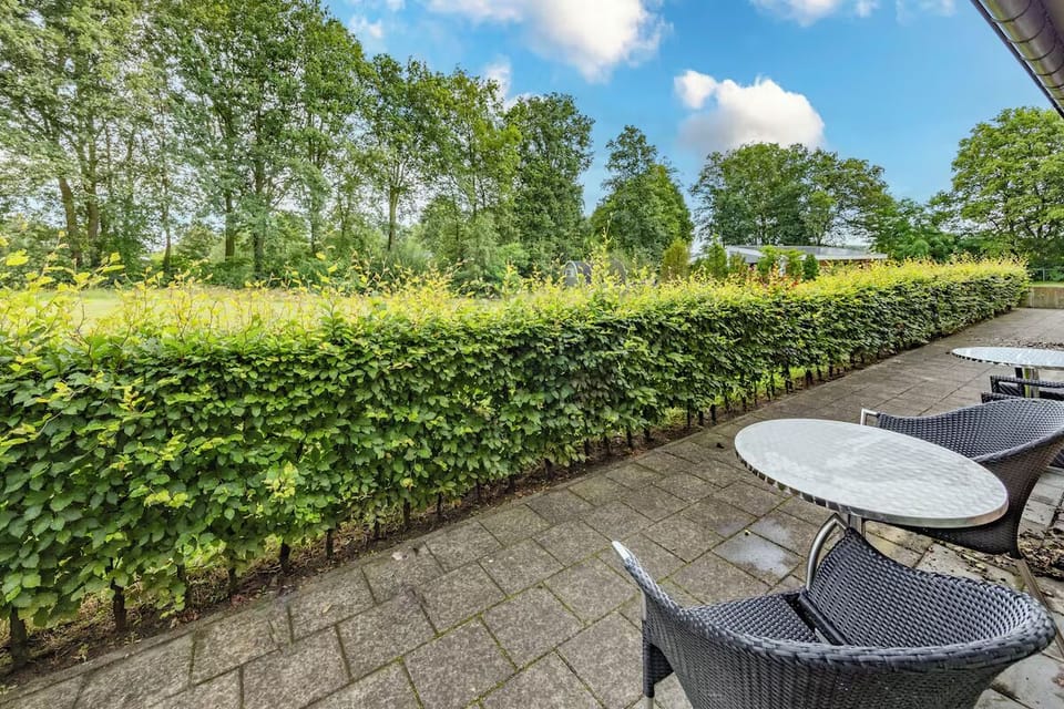 Breathe in fresh air with peaceful garden views from outdoors.