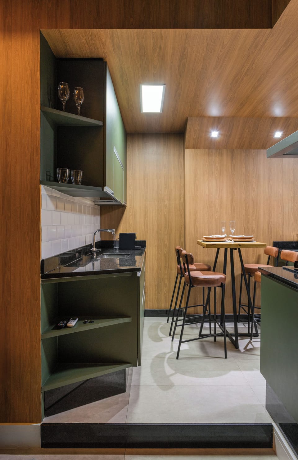 Design Apartment, Kitchen, Courtyard View | Private kitchen | Full-size fridge, microwave, oven, stovetop