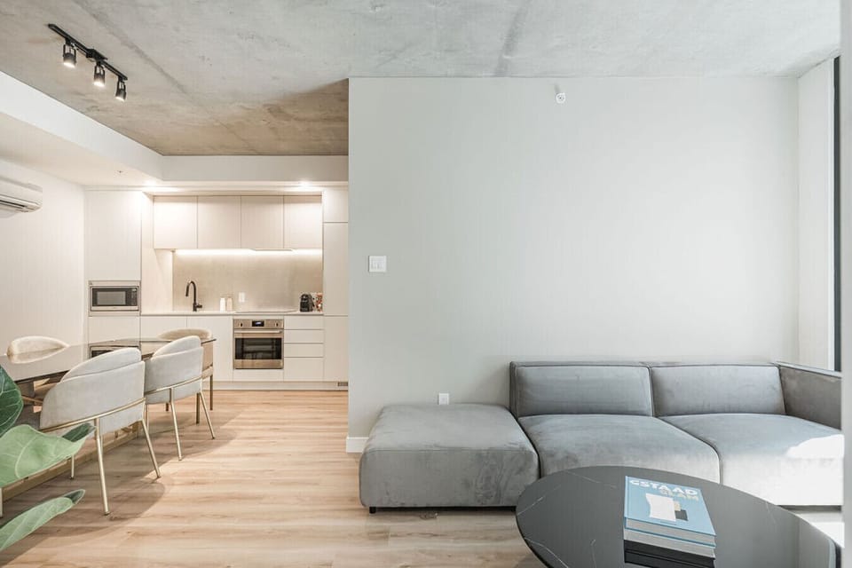 Living room and dining area