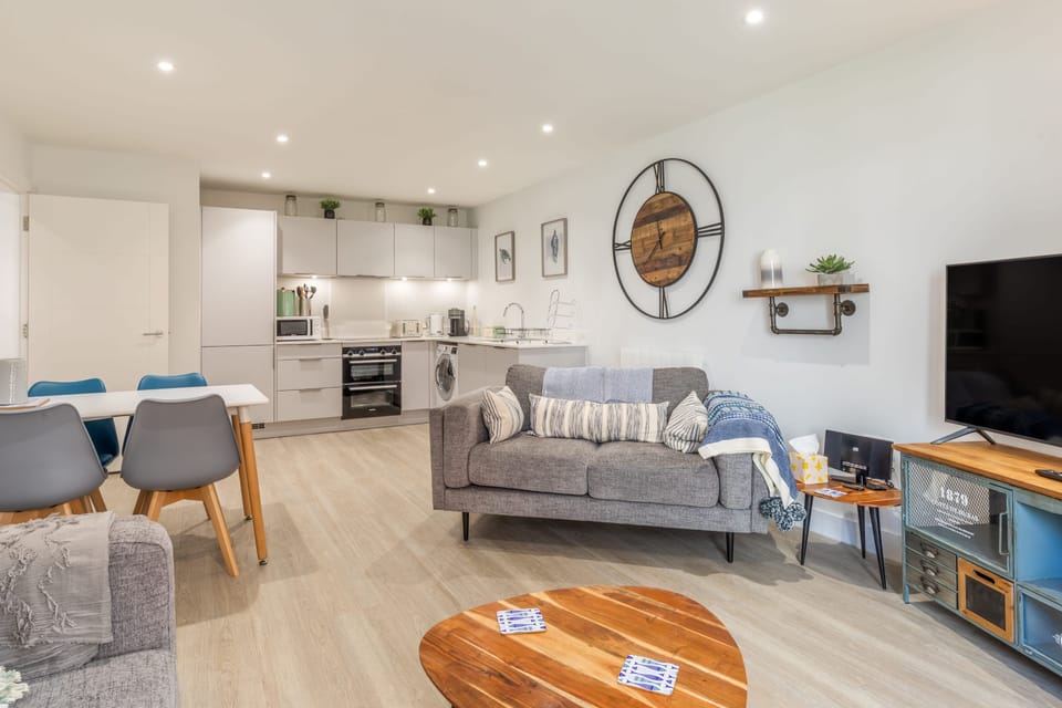 The open-plan living space at Palmshore, Devon
