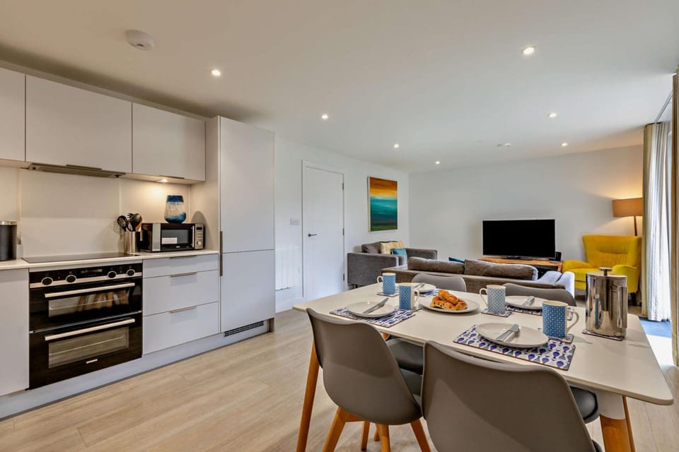 The open-plan living space at Mist, Devon