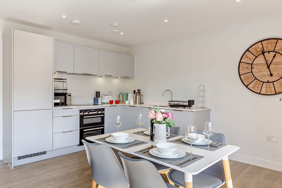 The dining kitchen at Coral, Devon