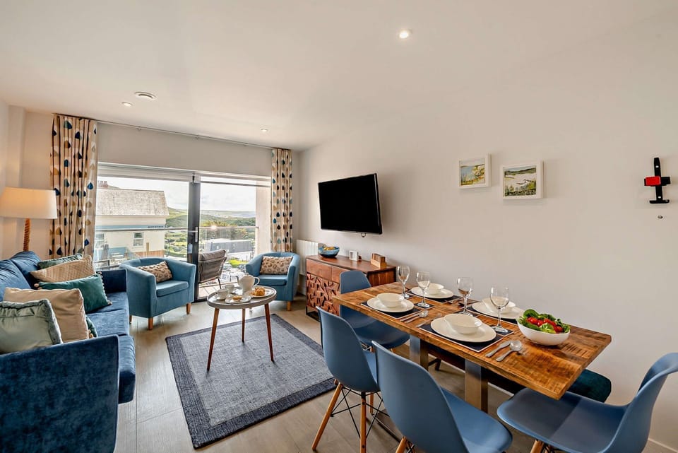 The open plan living space at Whitehaven, Devon