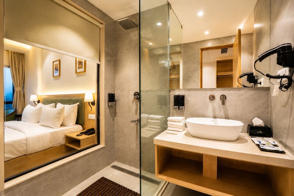 Premier Double Room, City View | Bathroom | Shower, free toiletries, hair dryer, towels