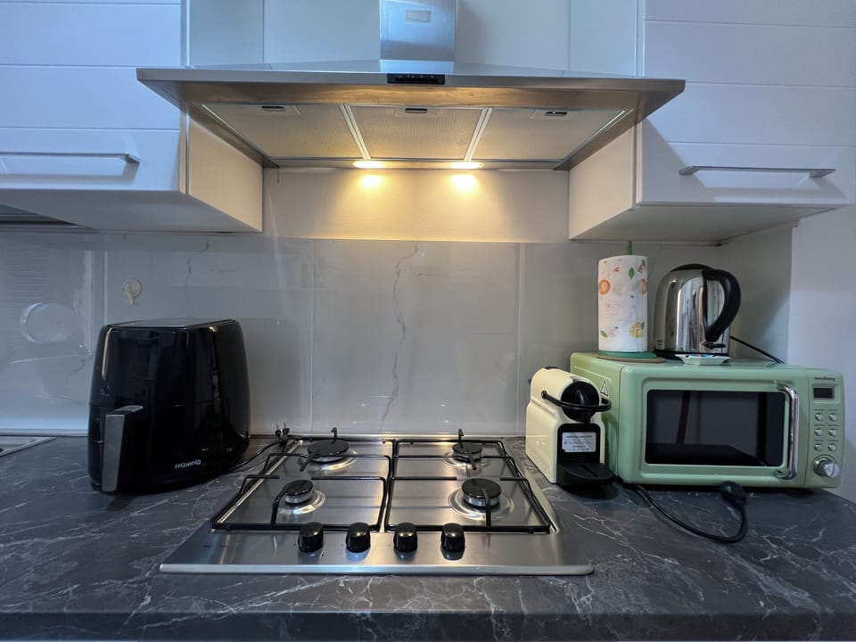 Deluxe Apartment, Courtyard View | Private kitchen | Full-size fridge, microwave, oven, stovetop