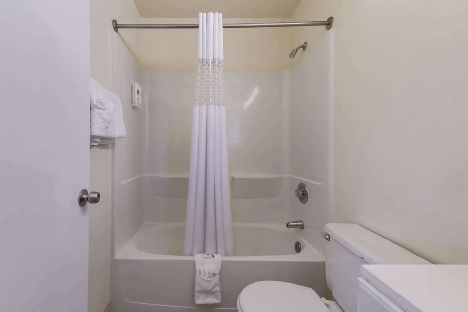 Standard Room, 1 Queen Bed, Non Smoking | Bathroom | Hair dryer, towels, soap, shampoo