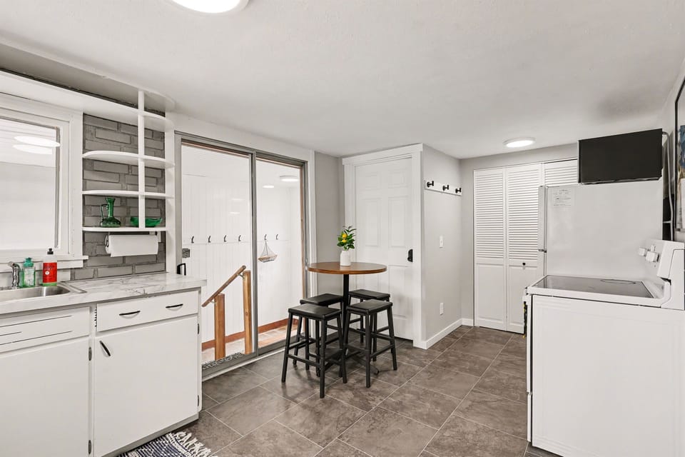 Kitchen and seating area